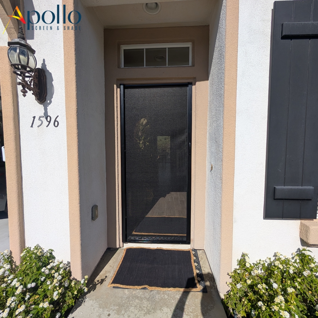Apollo Single Retractable Screen Door Outside View.